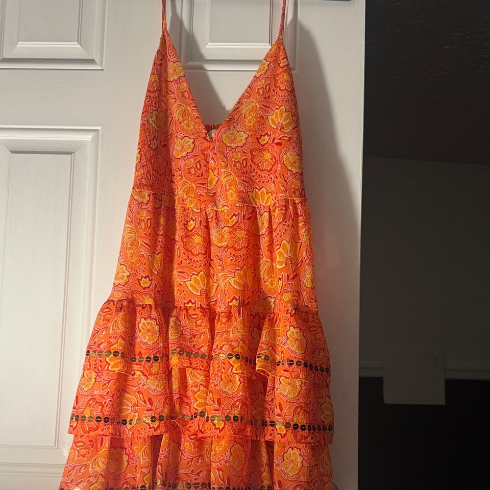 Ramy Brook Orange and Yellow Patterned Top
